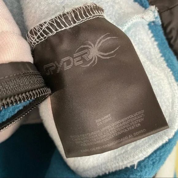 Spyder Teal Light Blue Cozy Fleece Zip-up Ski Snow Winter Jacket X Large - Picture 10 of 11